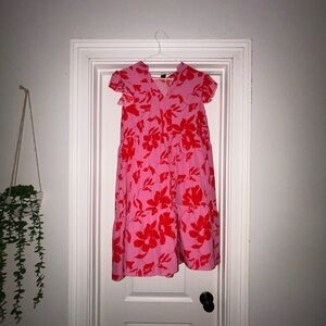 SHEIN Pink and Red Floral Mini Dress